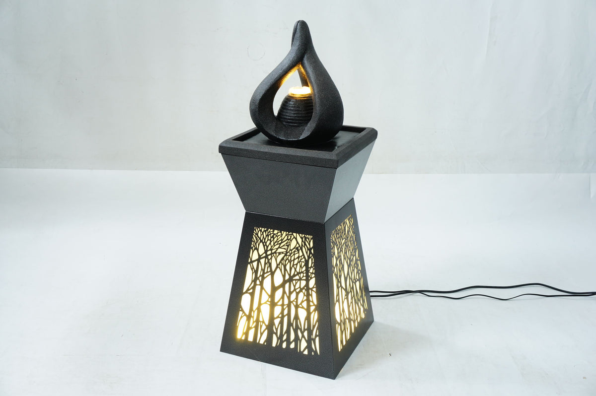 Pinnacle Metal Outdoor & Indoor Water Feature with Lights and Electric Pump