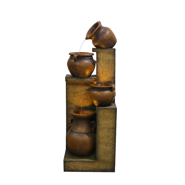 Guyana Traditional Multi-Drop Jug Fountain – Two-Tone Brown
