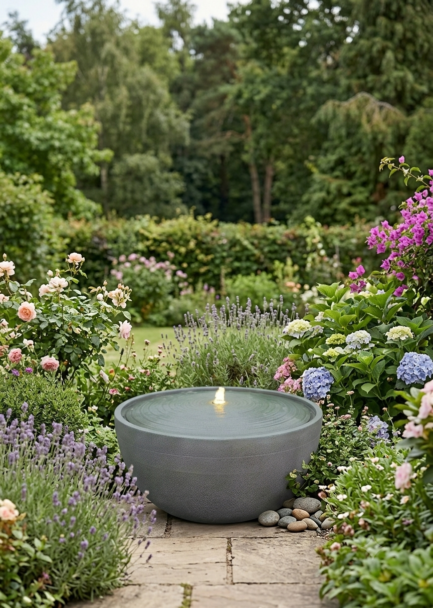 Glorenza Round Solar Fountain
