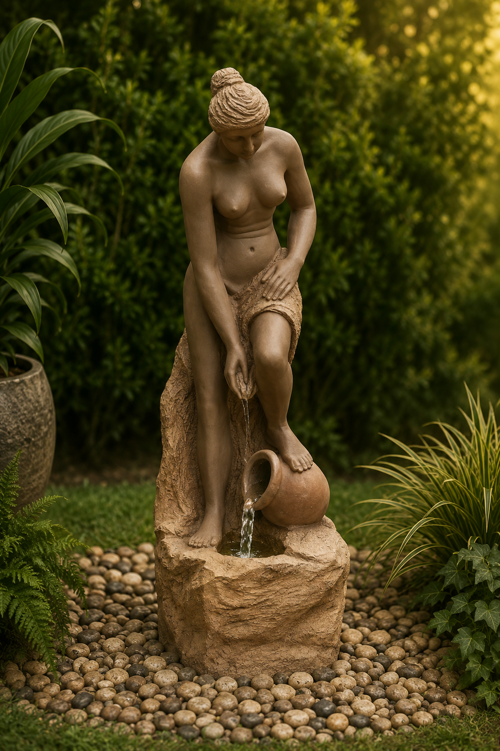 Aphrodite Greek Goddess Fountain Rusty Colour Summer 2021