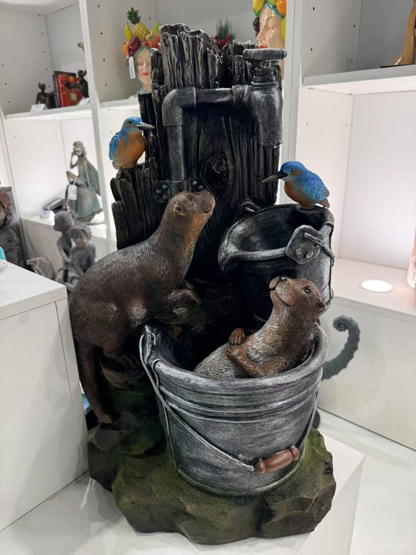 Fiesta Bathing Otters Fountain
