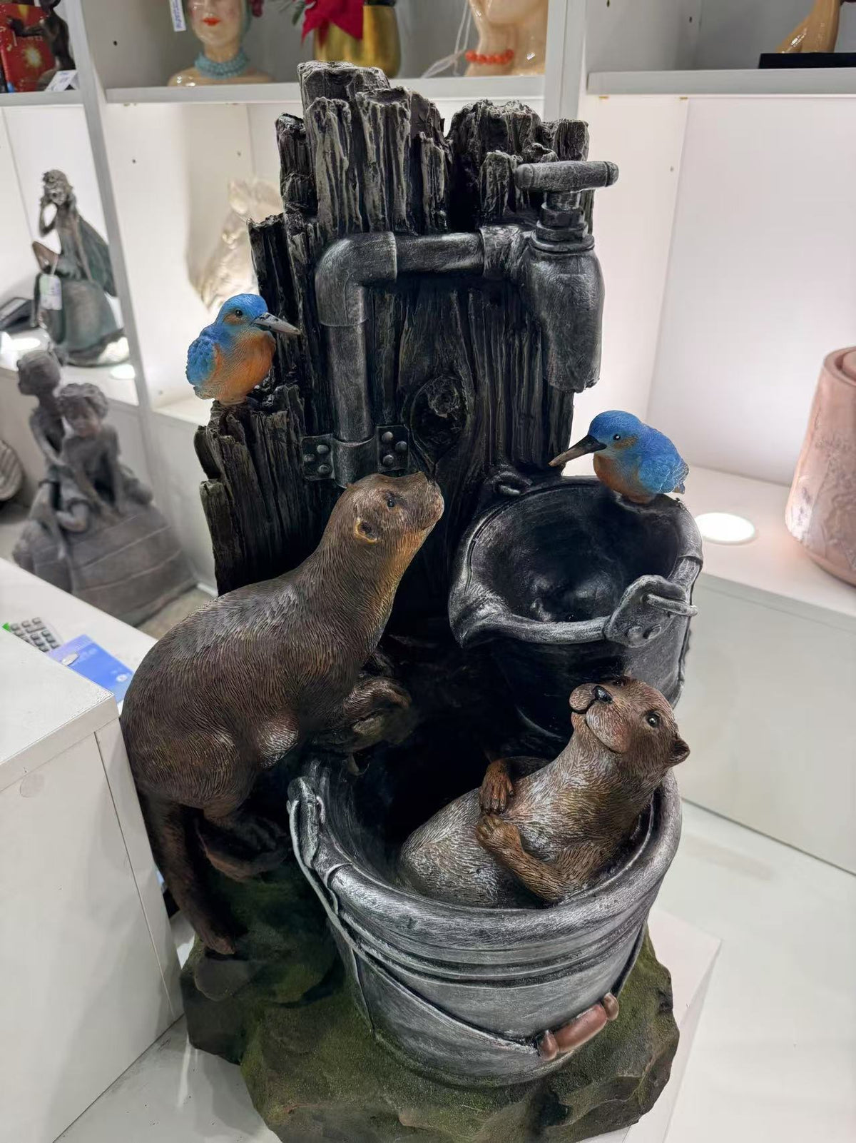 Fiesta Bathing Otters Fountain
