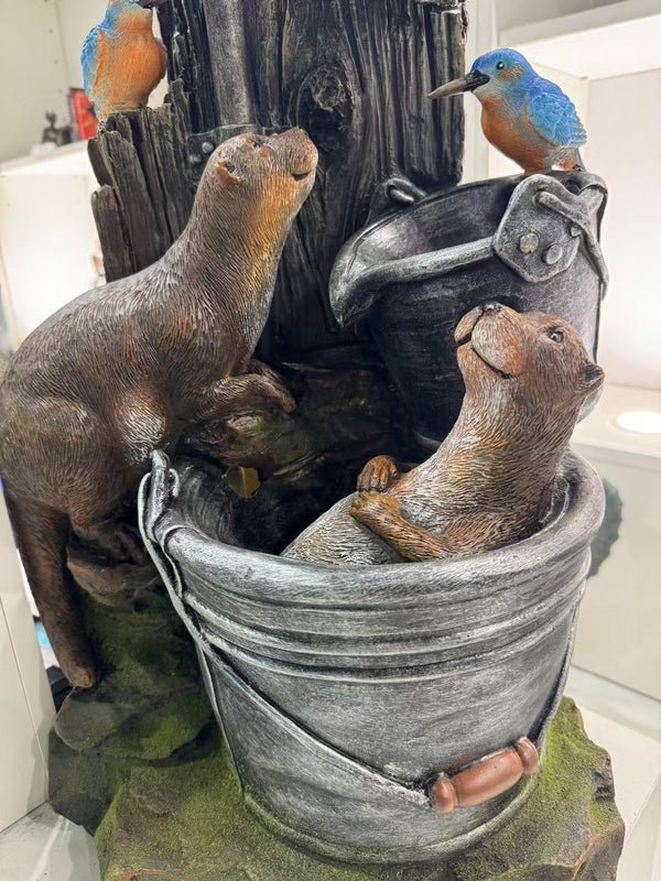 Fiesta Bathing Otters Fountain