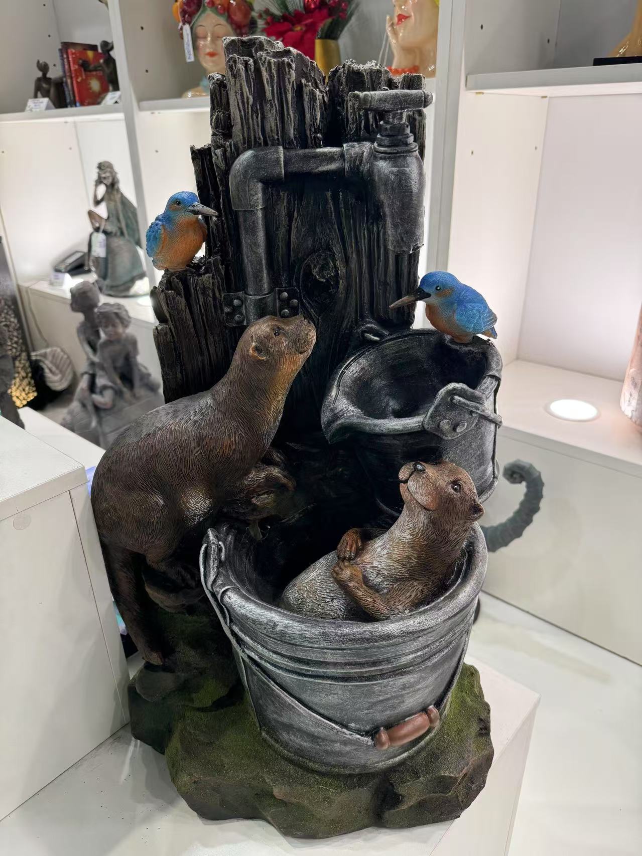 Fiesta Bathing Otters Fountain