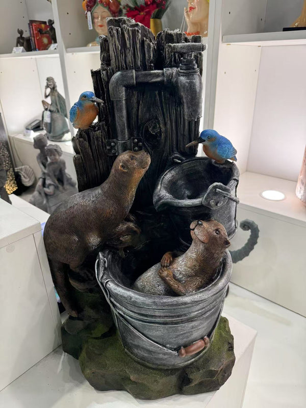 Fiesta Bathing Otters Fountain