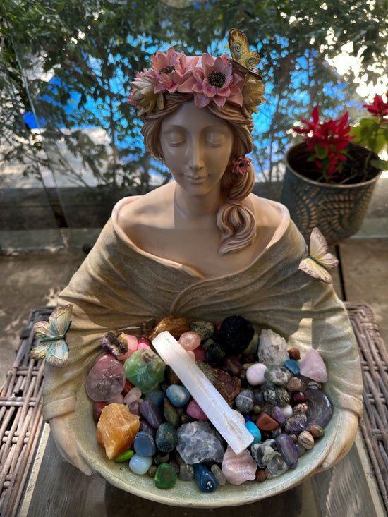 Crystal Amazing Bird Feeder with Butterflies and Pastel Green Colour