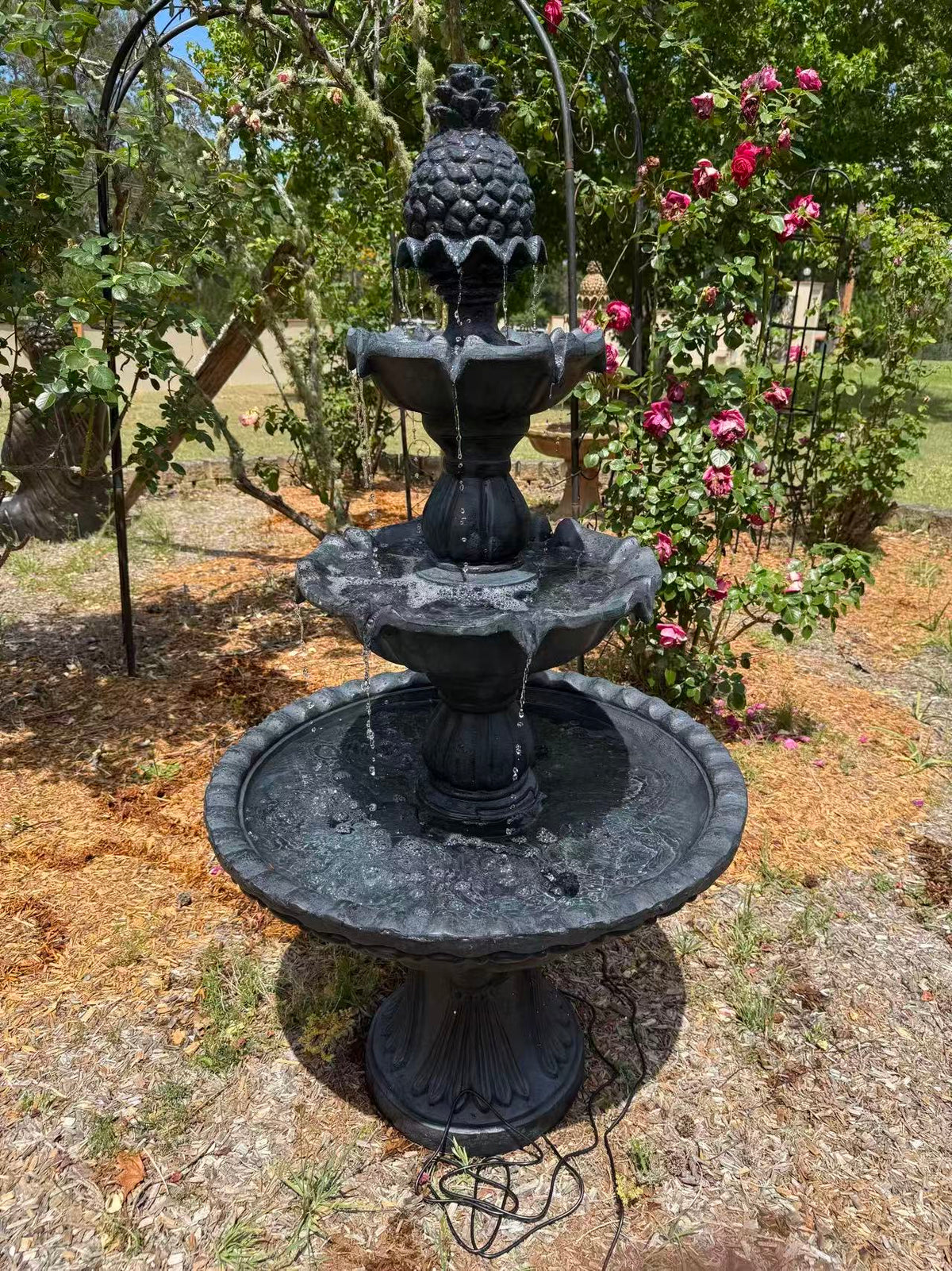 Lombardia 3-Tier Solar or Electric Water Fountain