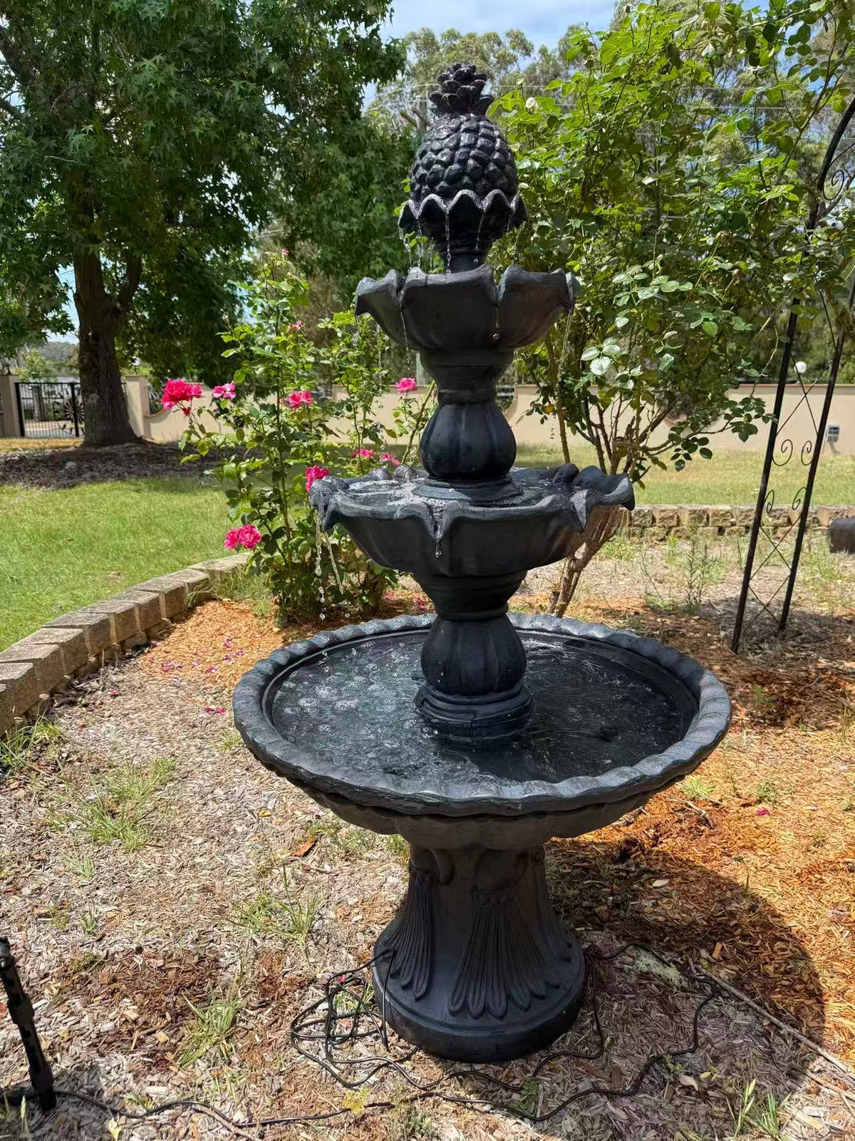 Lombardia 3-Tier Solar or Electric Water Fountain