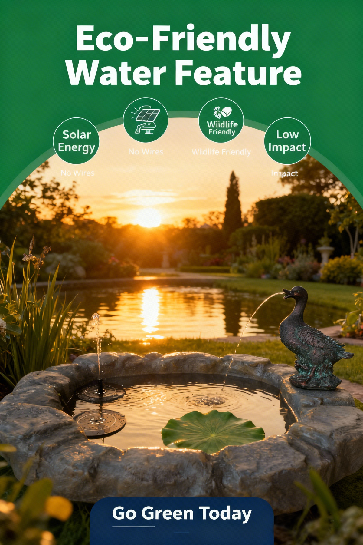 Fountain & Pond Solar Water Feature