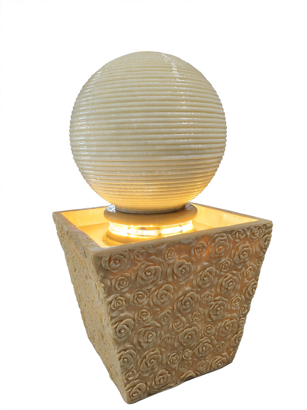 Rosaleda Rose Sphere Fountain in Beige