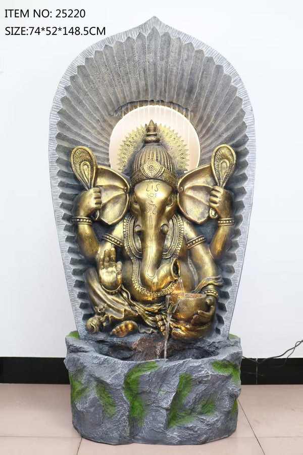 Shakti Ganesh Tall Water Feature 1.5m High Indoor & Outdoor Fountain