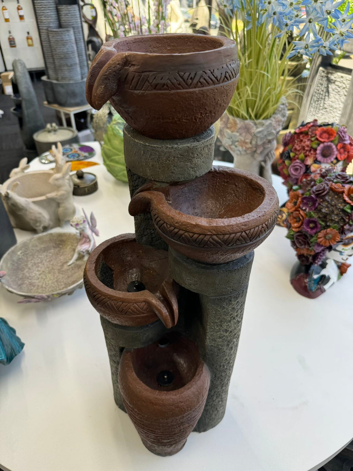 PAOLINA Abstract Solar Fountain Multi Jug Water Feature