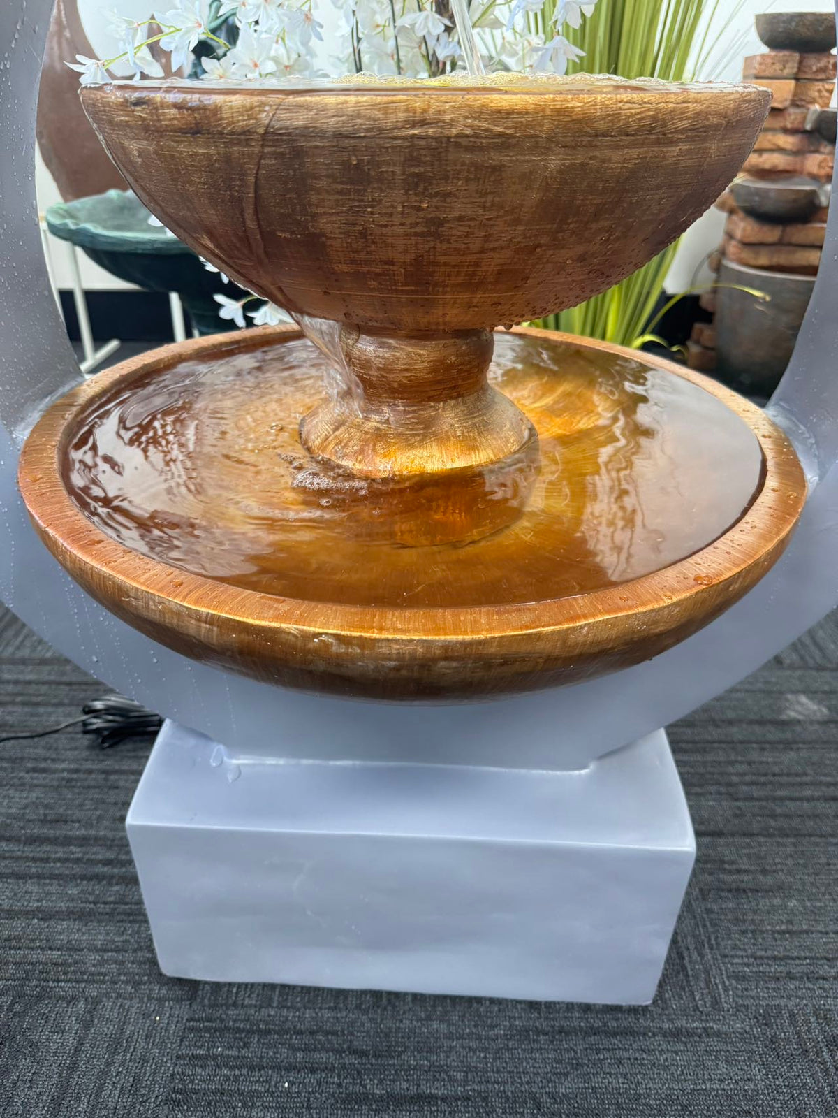 Sanur Modern Abstract Water Feature Design Multi Drop Copper Colour
