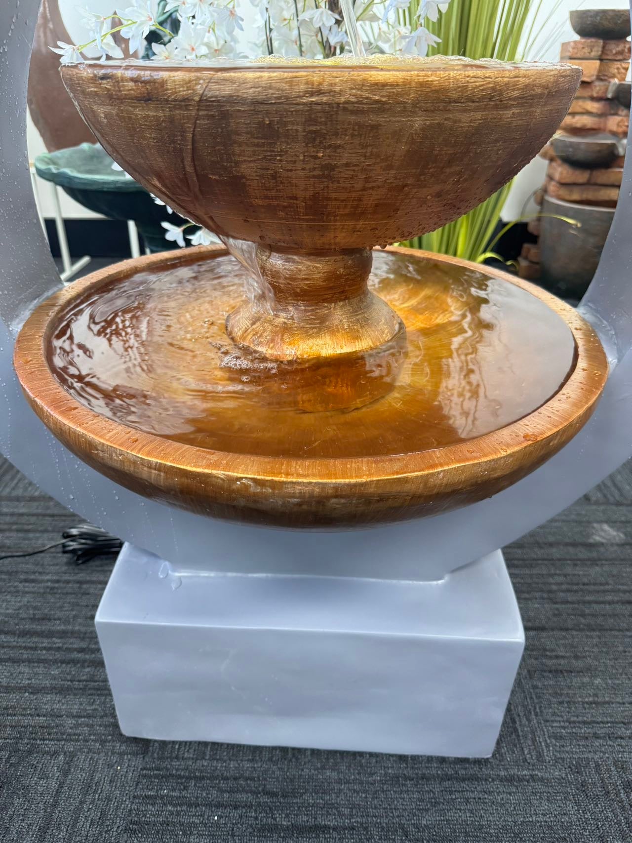 Sanur Modern Abstract Water Feature Design Multi Drop Copper Colour