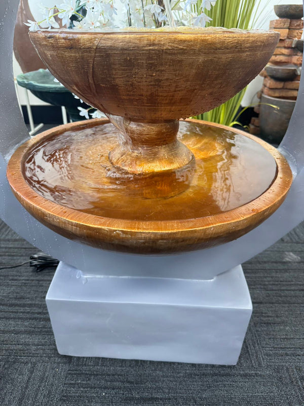Sanur Modern Abstract Water Feature Design Multi Drop Copper Colour