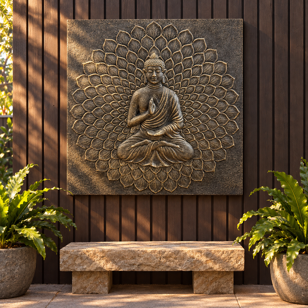 Padma – Lotus Buddha Wall Art | Fibre Cement | Outdoor