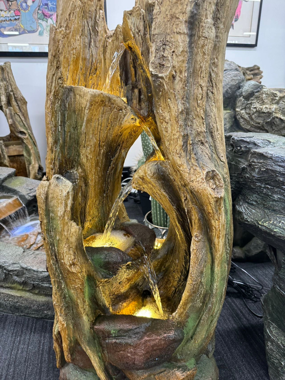 Quebec Crossing Cascade River Driftwood Fountain