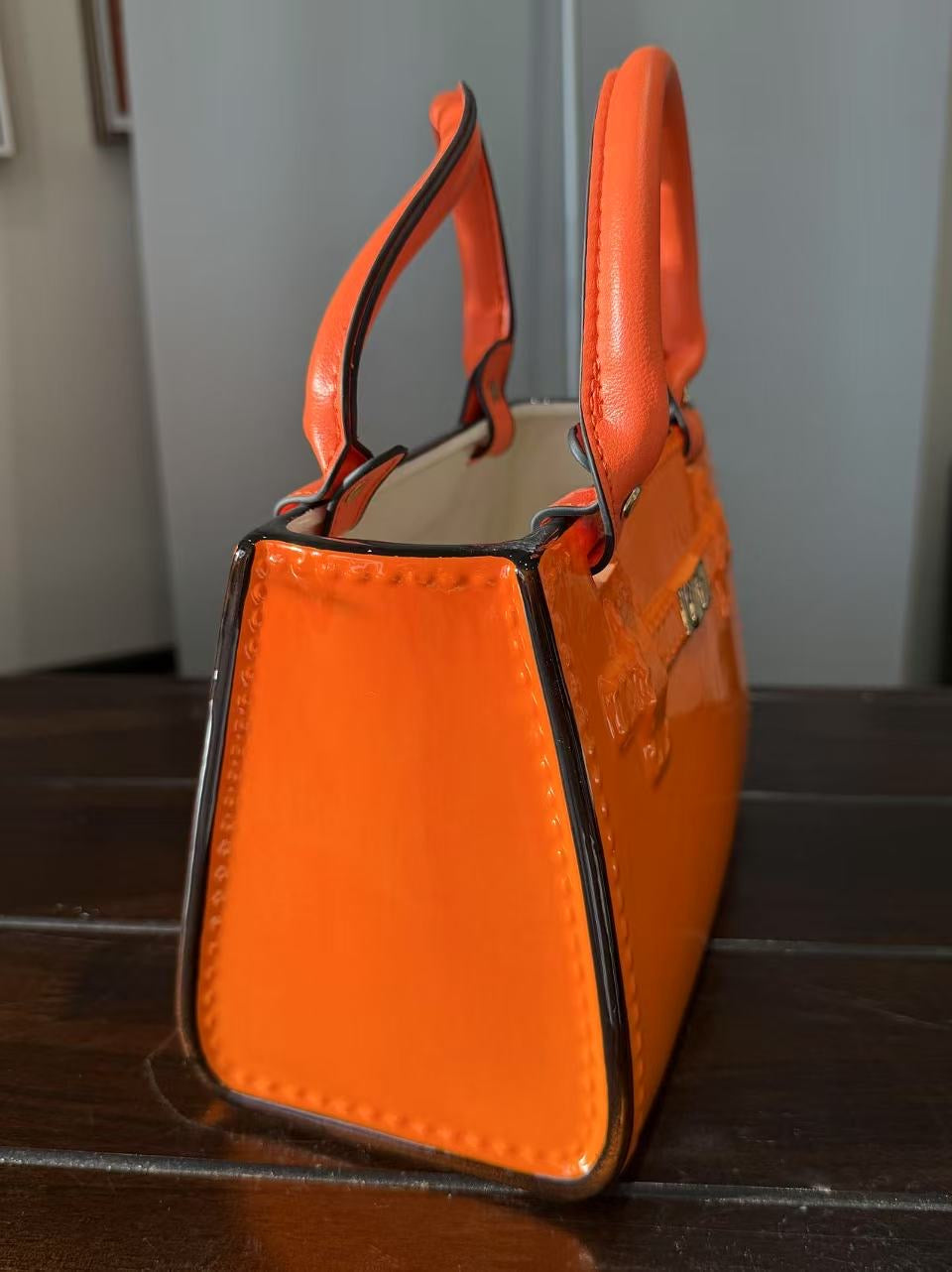 Bling Dolomite Bag Vase in Vivid Orange Colour