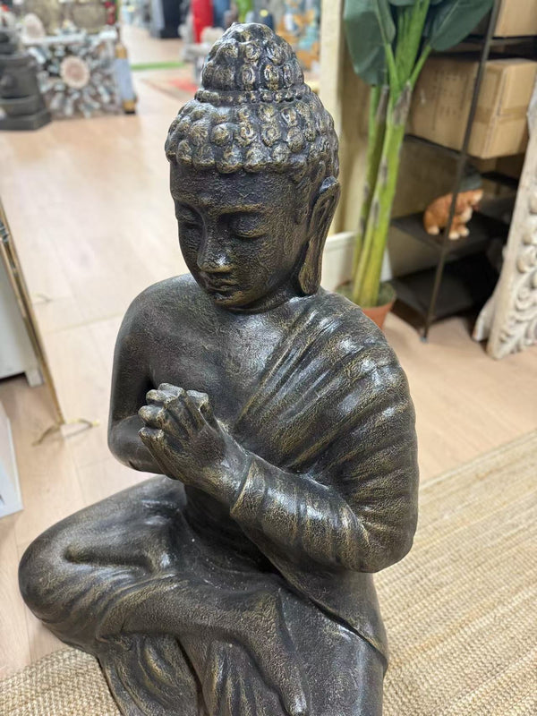 Joy Buddha Statue Black Gold Cement Fibre ETA July 2026