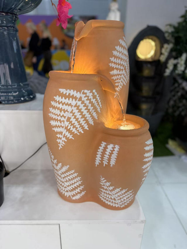 Almerimar Ceramic Water Feature in Clay Terracotta Earthy Colours