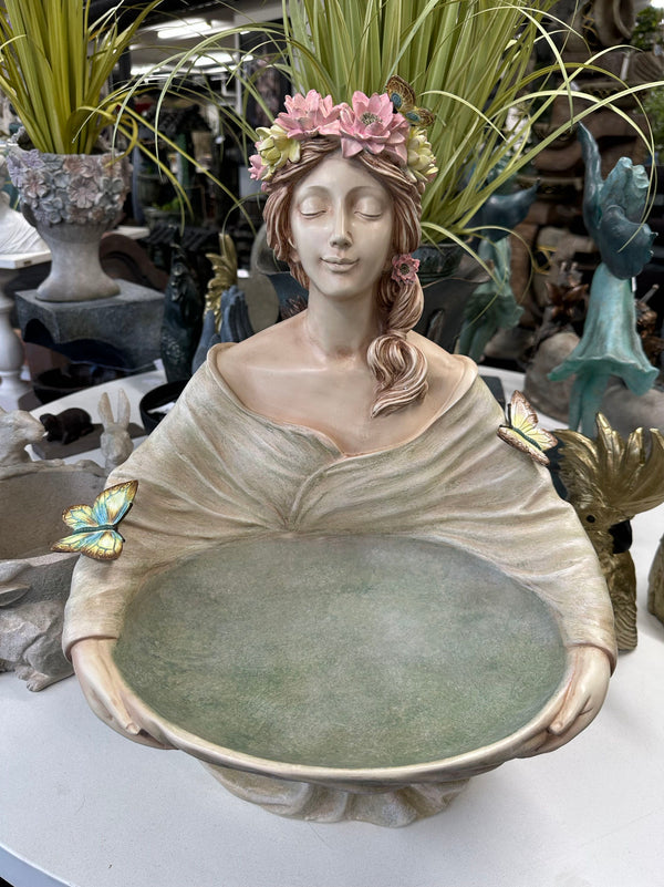 Crystal Amazing Bird Feeder with Butterflies and Pastel Green Colour