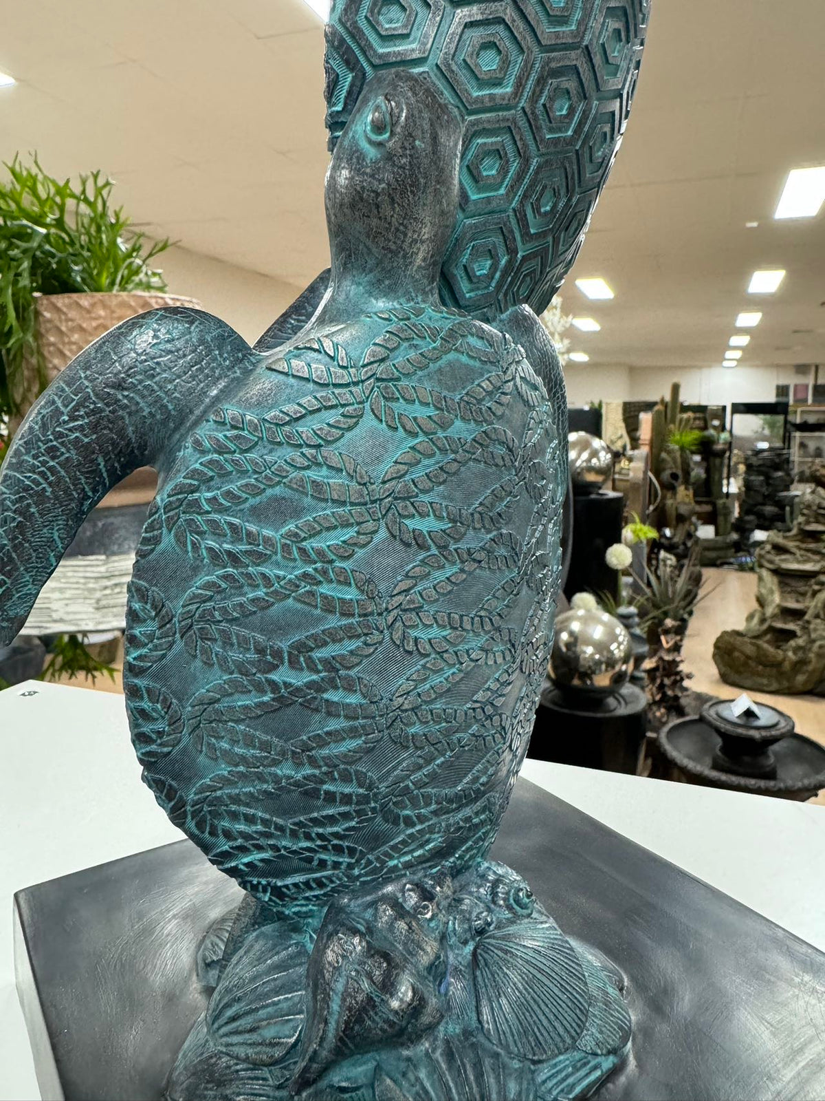 Tortoga Blue Turtle Collection Stacking 3 Blue Turtles on Black Stand