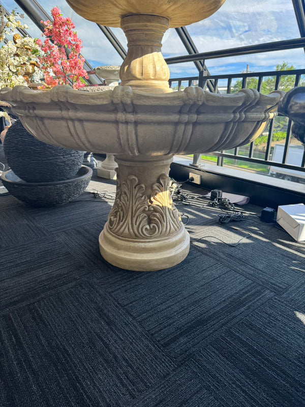 Amadora Ivory Stone Effect 5-Tier Electric Powered Tiered Water Fountain