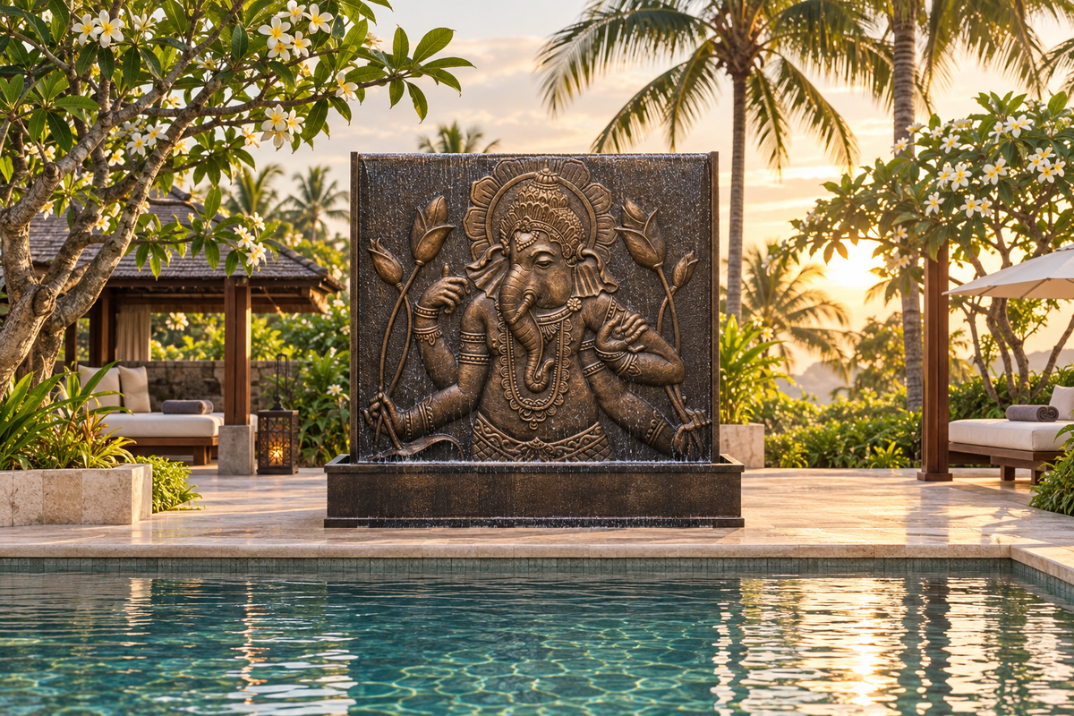 Ganapati – Extra Large Lord Ganesh Water Wall | 2m x 2m