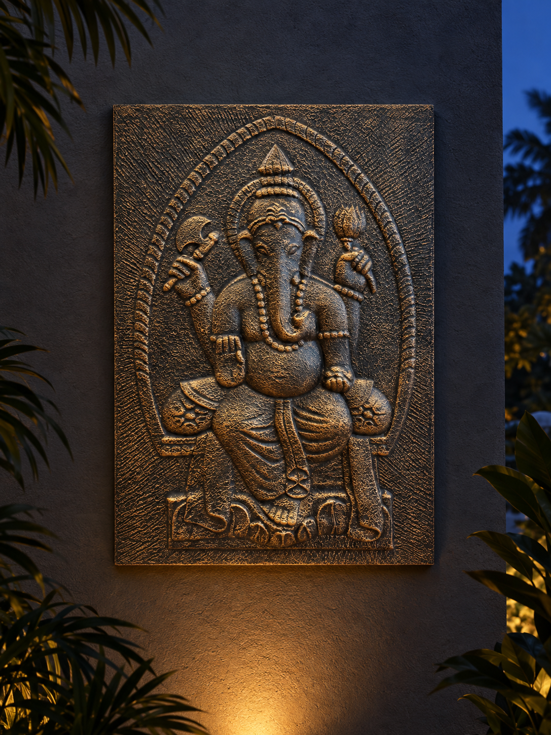 Vighnaharta – Ganesh Relief Wall Art | Fibre Cement | Outdoor