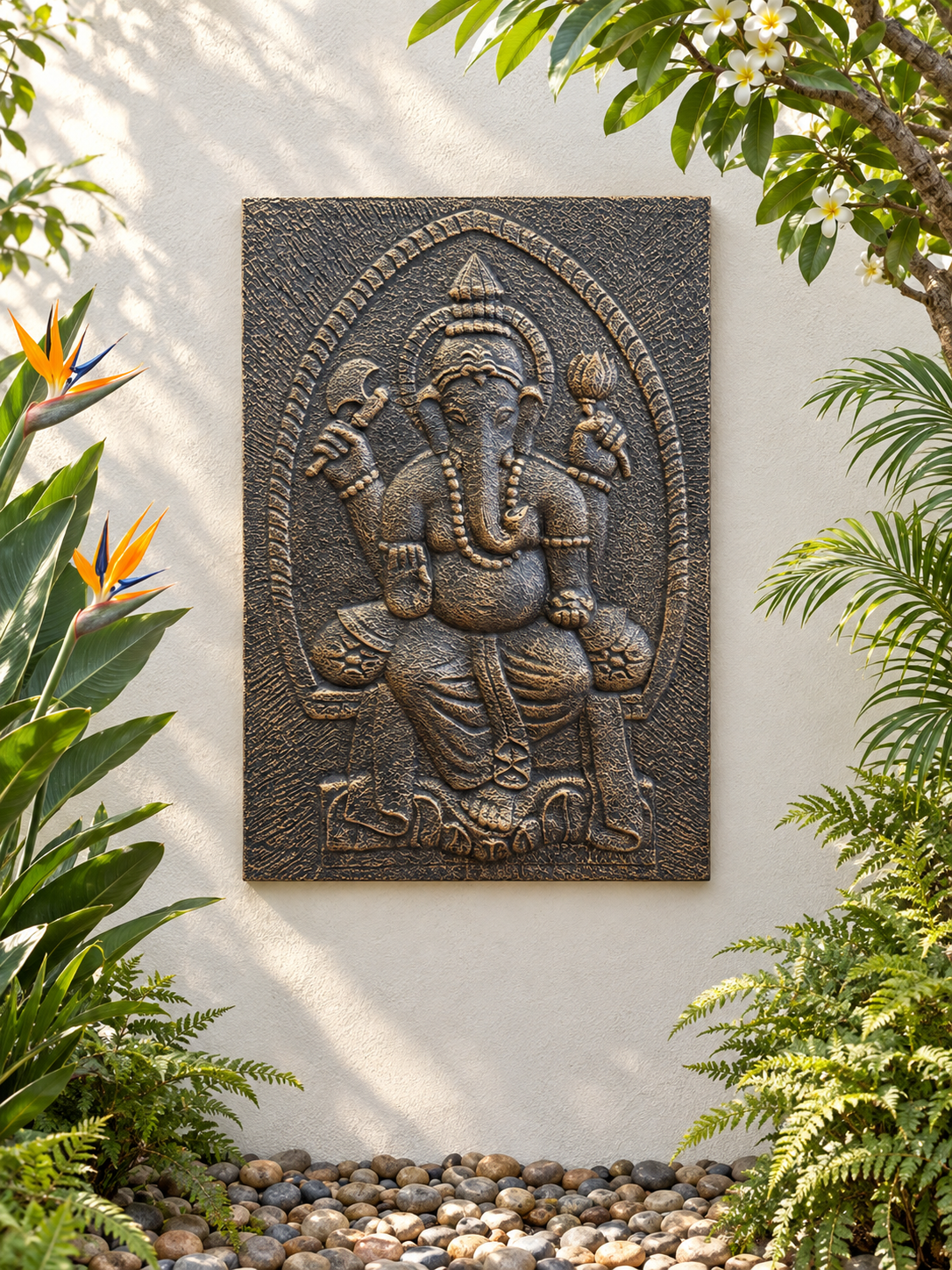Vighnaharta – Ganesh Relief Wall Art | Fibre Cement | Outdoor