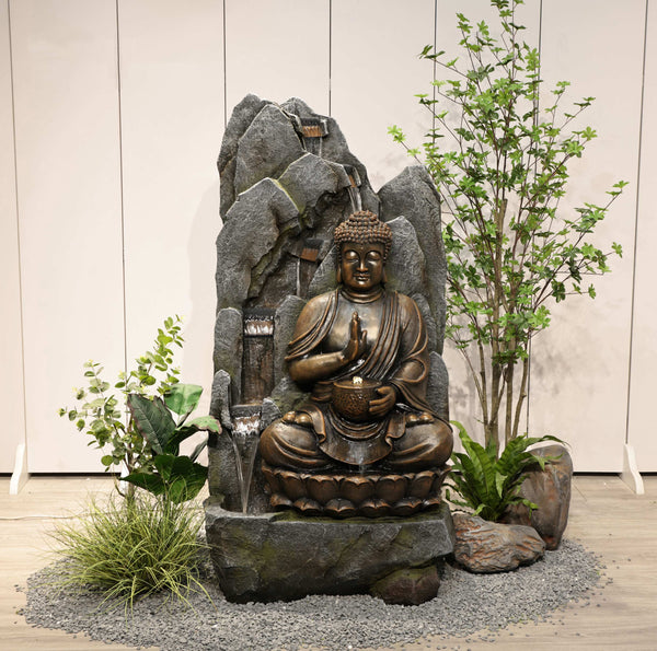 Soul Masterpiece Buddha Water Feature with Rain Effect