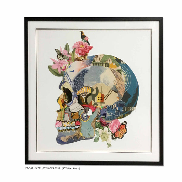 Bohemio Art Decor Skull Ppaer Collage