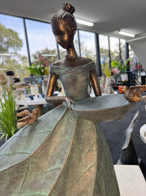 Costadina Elegant Lady in Bronze with Blue Leaves Dress New Collection