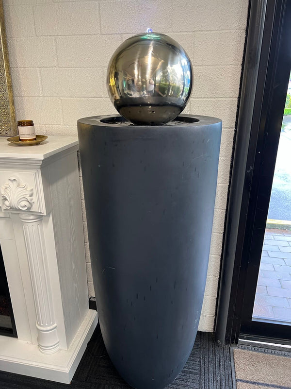 Entrada Tall Outdoor Fountain with Stainless Steel Ball