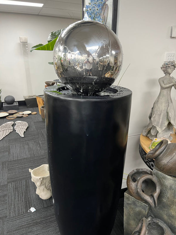 Entrada Tall Outdoor Fountain with Stainless Steel Ball