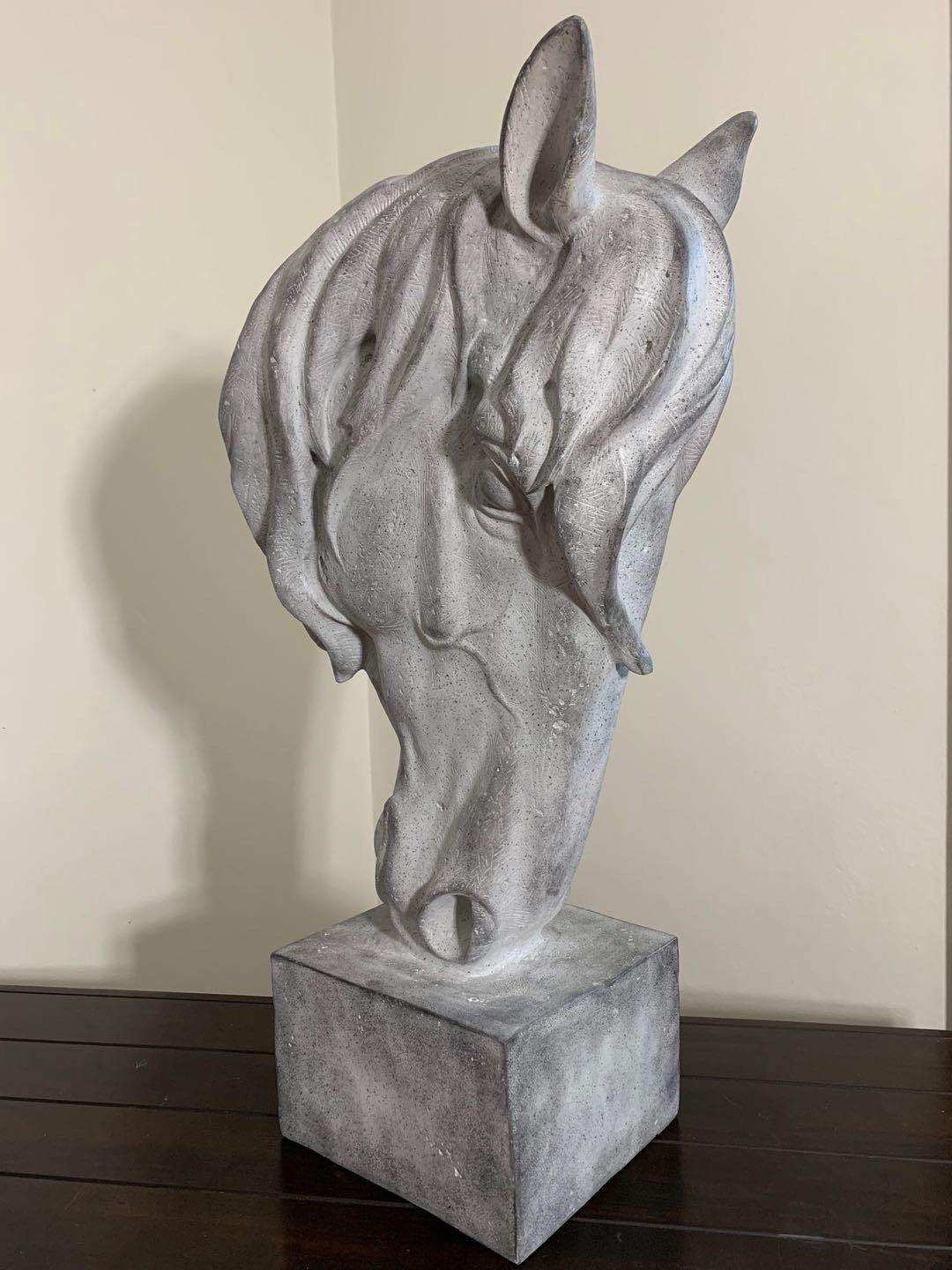 Horse Head Grey Stone Colour Finest Details Gutsy Size Indoor & Outdoor