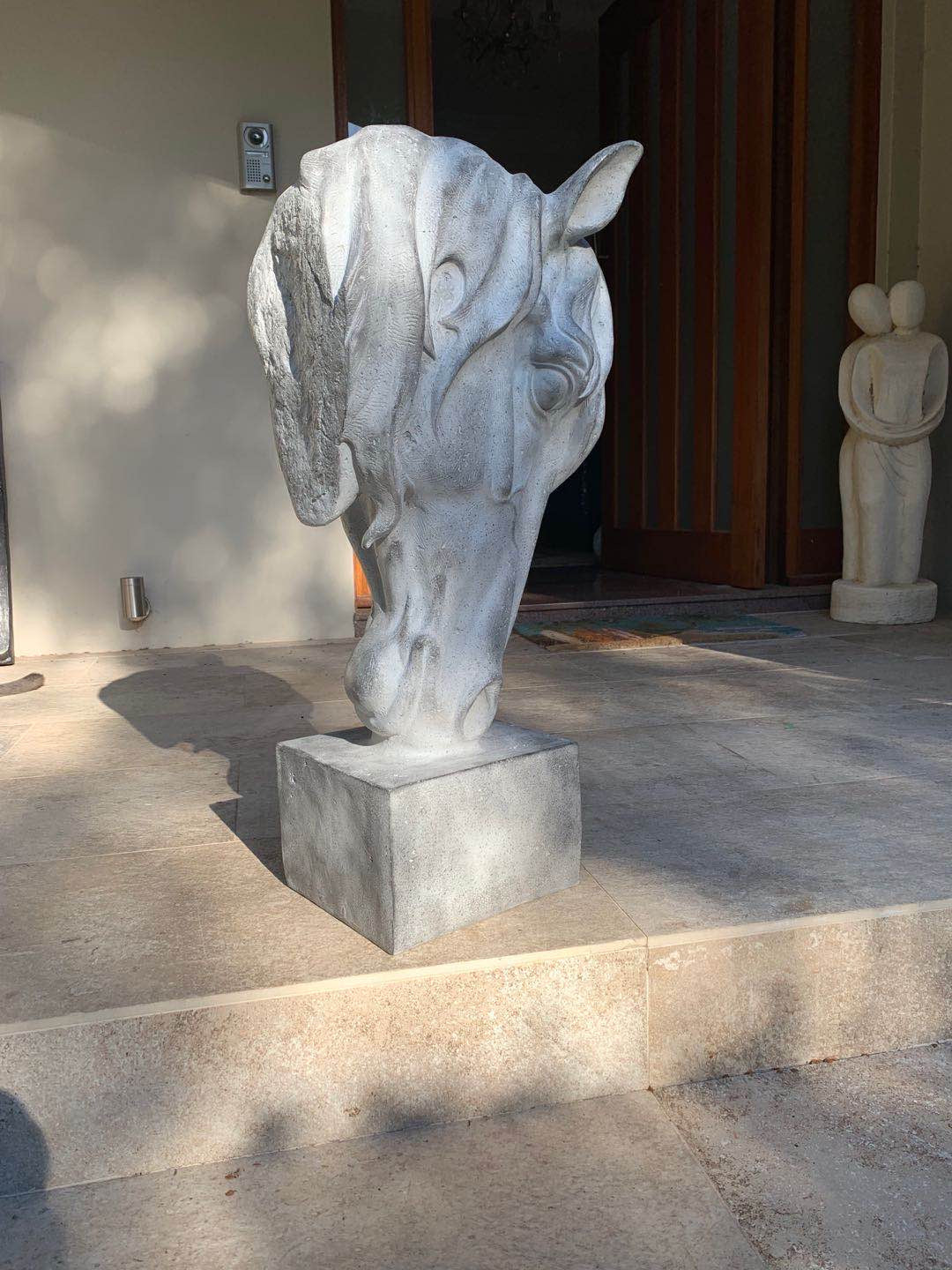 Horse Head Grey Stone Colour Finest Details Gutsy Size Indoor & Outdoor