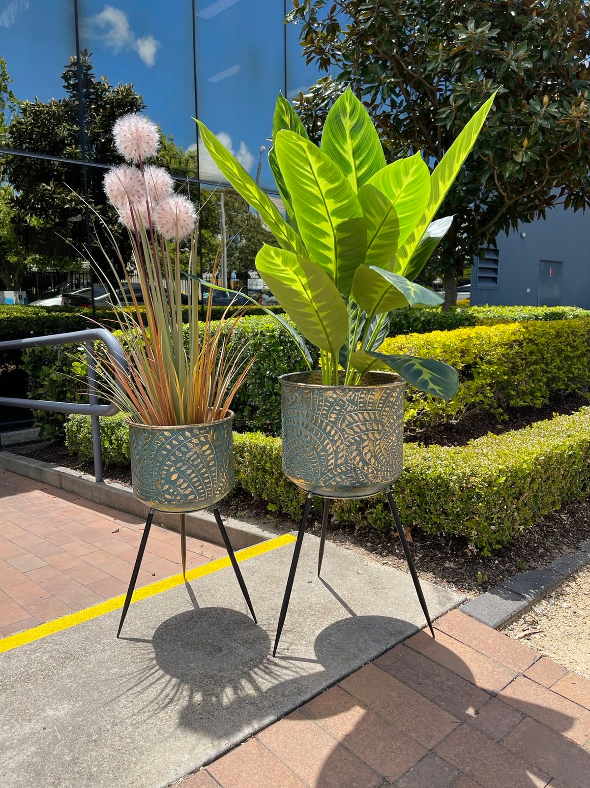 Metal Planters Pair Andalusian Design NEW Summer 2021