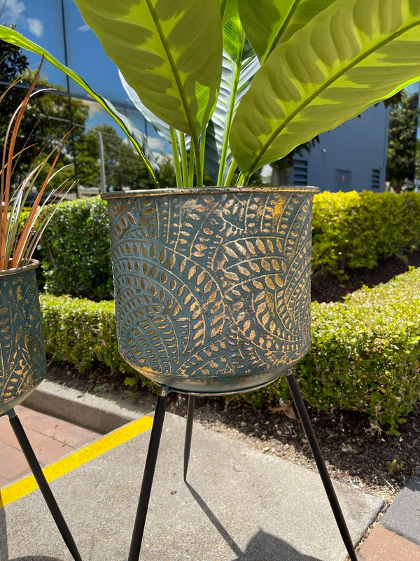 Metal Planters Pair Andalusian Design NEW Summer 2021