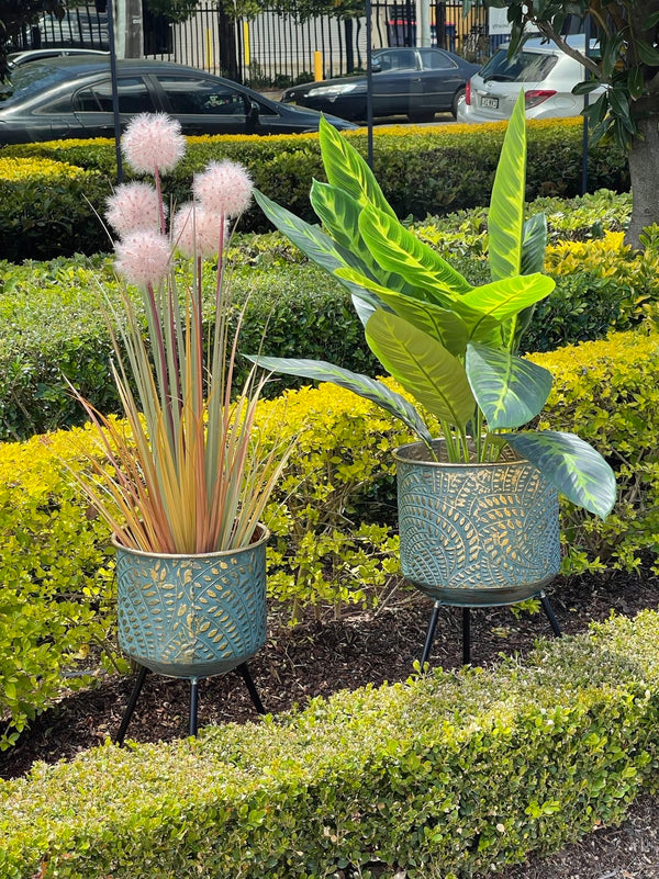 Metal Planters Pair Andalusian Design NEW Summer 2021