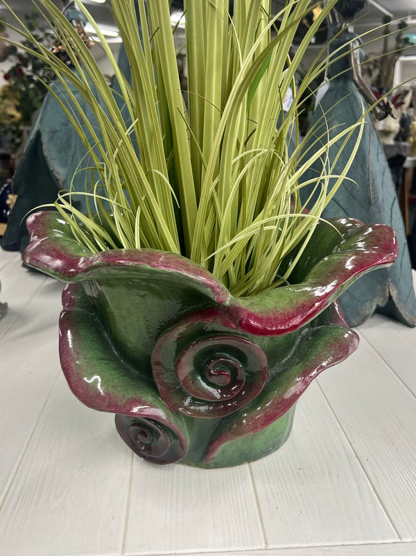 ROSE HETEROTYPIC FLOWER POT(OUTDOOR), GREEN/RED, 36*36*23CM