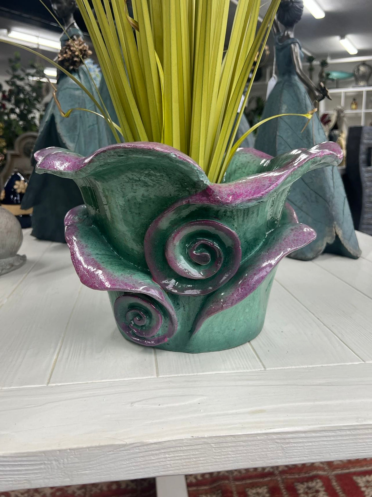 FLEUR HETEROTYPIC FLOWER POT(OUTDOOR), AQUA BLUE/RED, 36*36*23CM