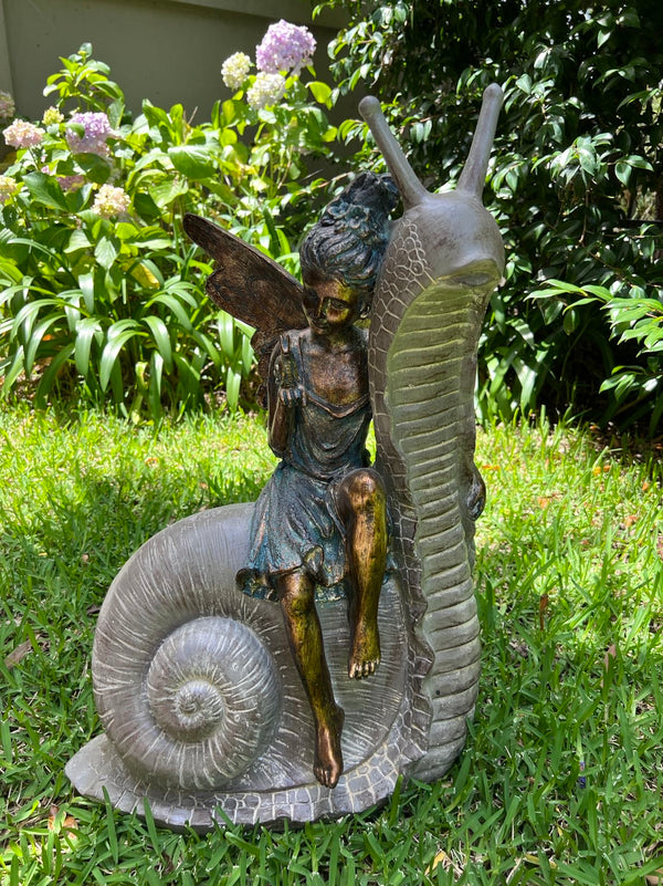 Fairy on Snail Decor Ornament