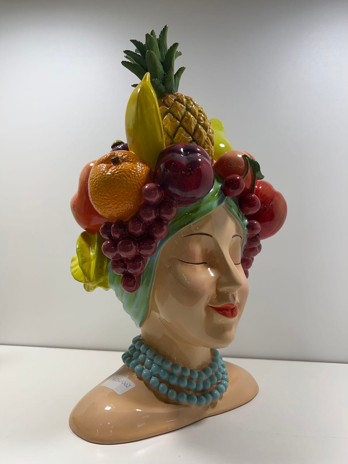 Copacabana Planter Head with Fruits in Vivid Colours Ceramic Finish