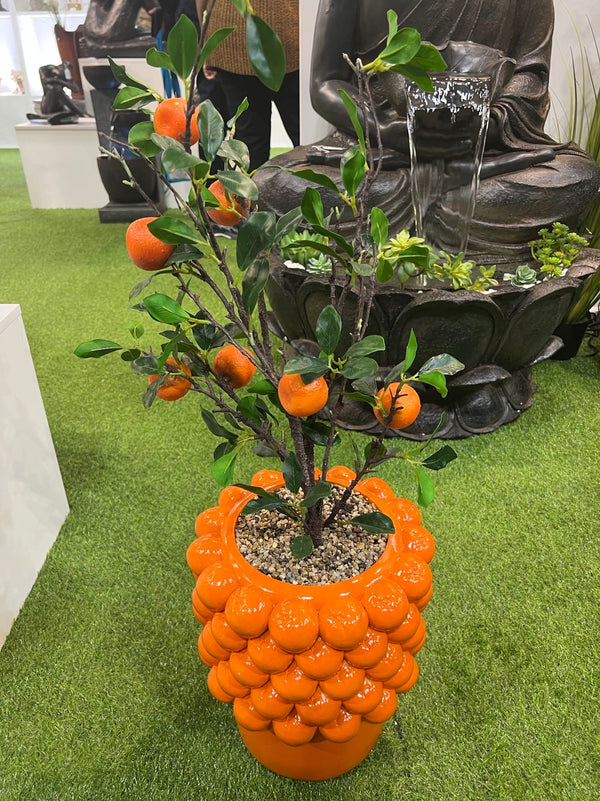 Mandarin Tree complete in Vivid Orange Colour Ceramic Finish