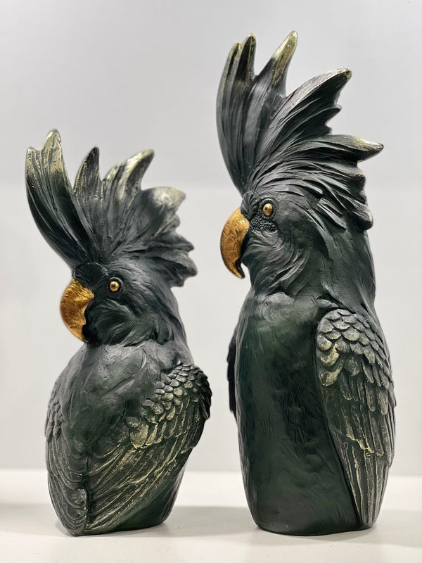 Dark Green with Copper Beaks Cockatoos Real Look Set 2