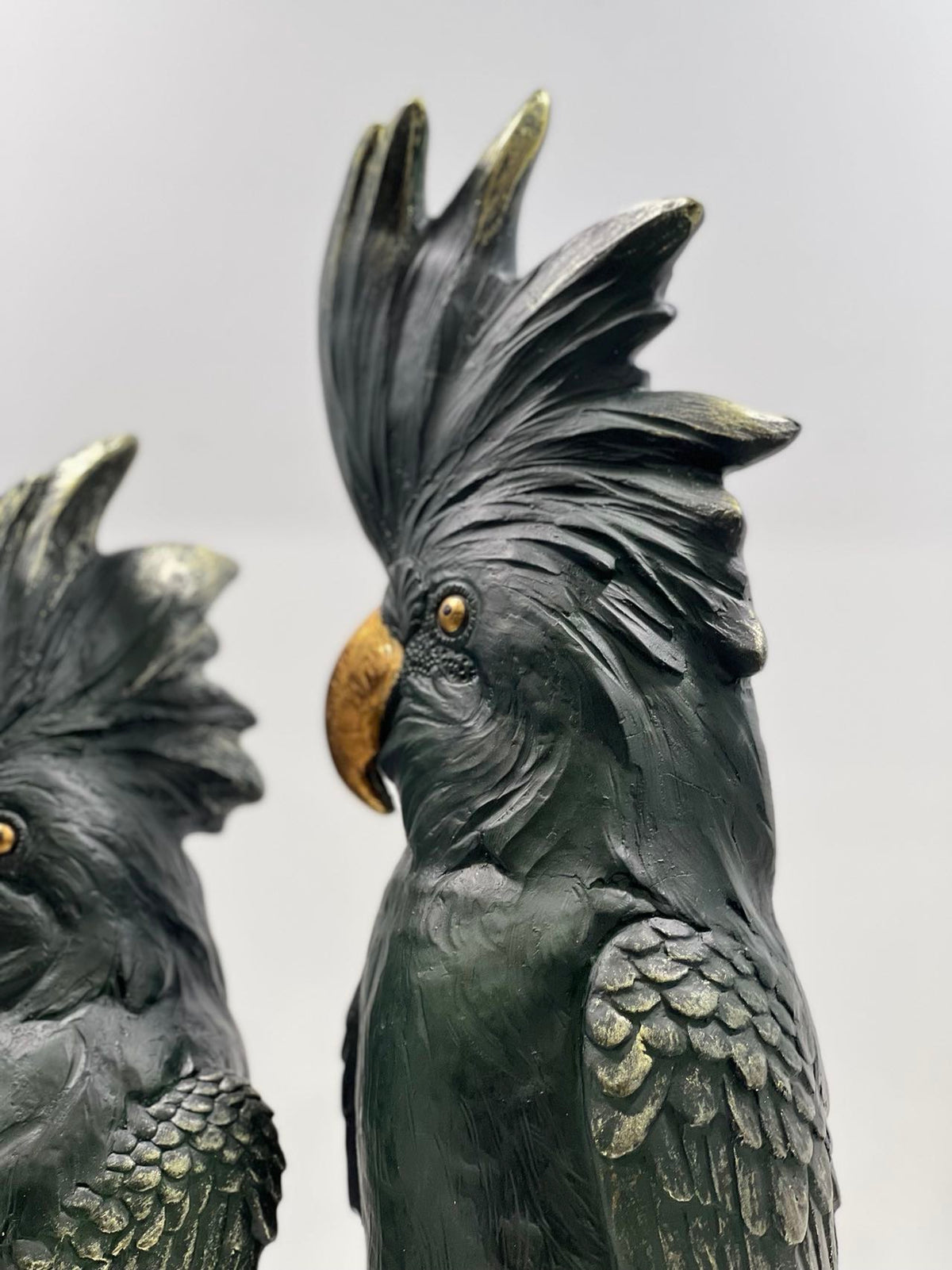 Dark Green with Copper Beaks Cockatoos Real Look Set 2