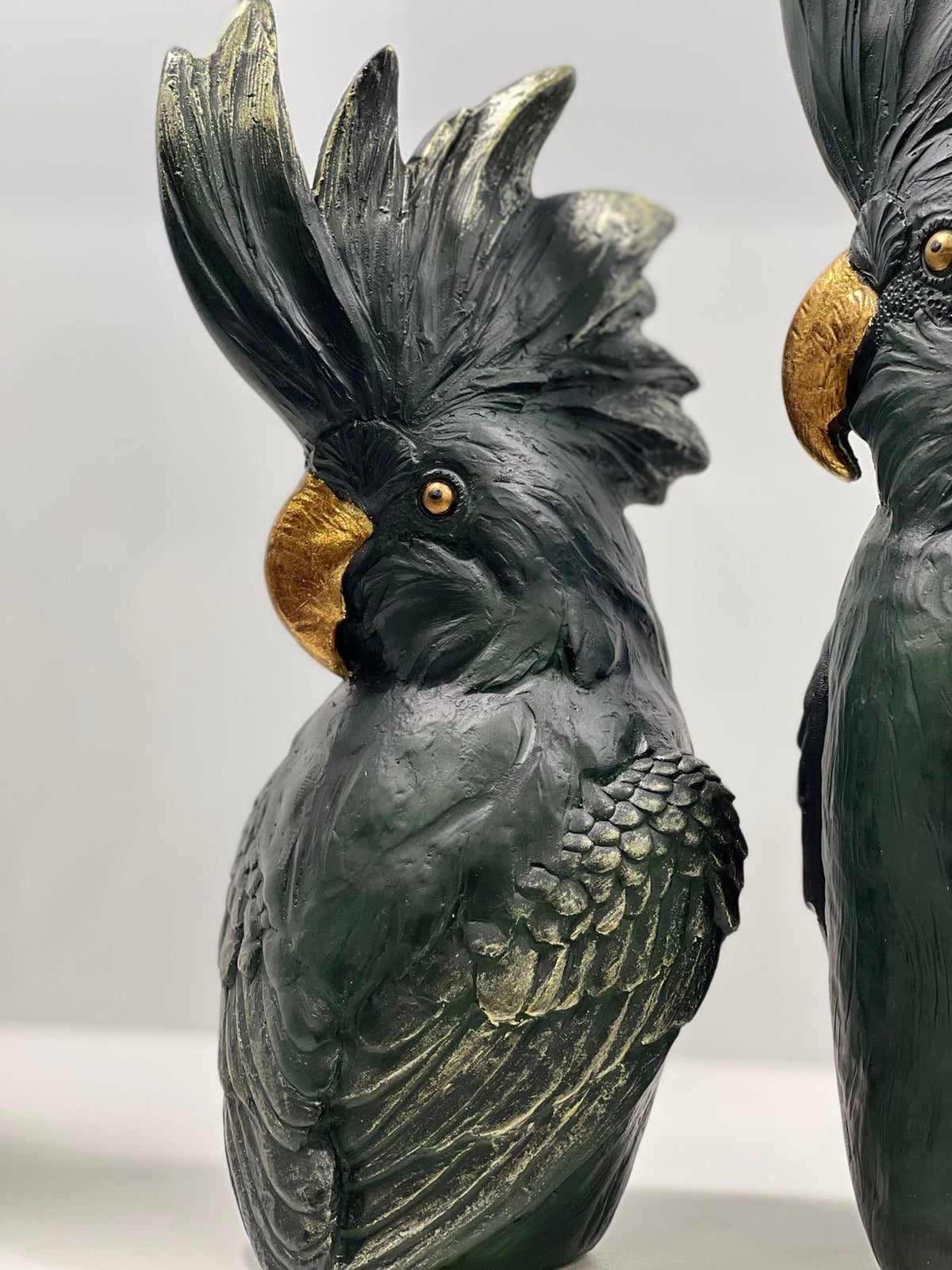 Dark Green with Copper Beaks Cockatoos Real Look Set 2