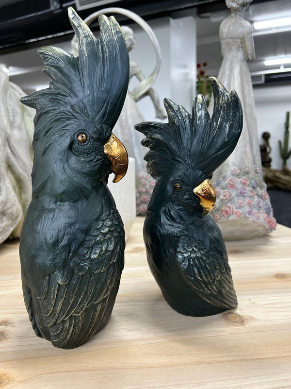 Dark Green with Copper Beaks Cockatoos Real Look Set 2