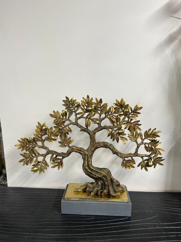 Olive Tree complete Gold & Natural Colour on Metallic Look Stand